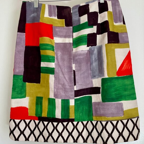 'S Max Mara Colorful Mini Skirt – Linen Cotton Blend, Size US 14 - Picture 2 of 3